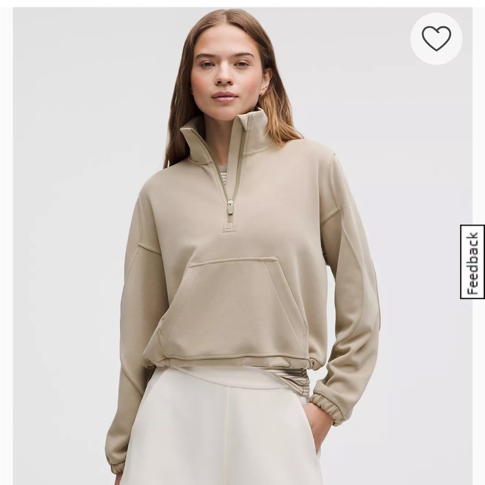 lululemon athletica Beige Brushed Softstreme Half Zip